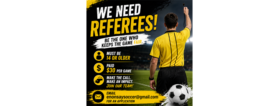 REFEREES NEEDED